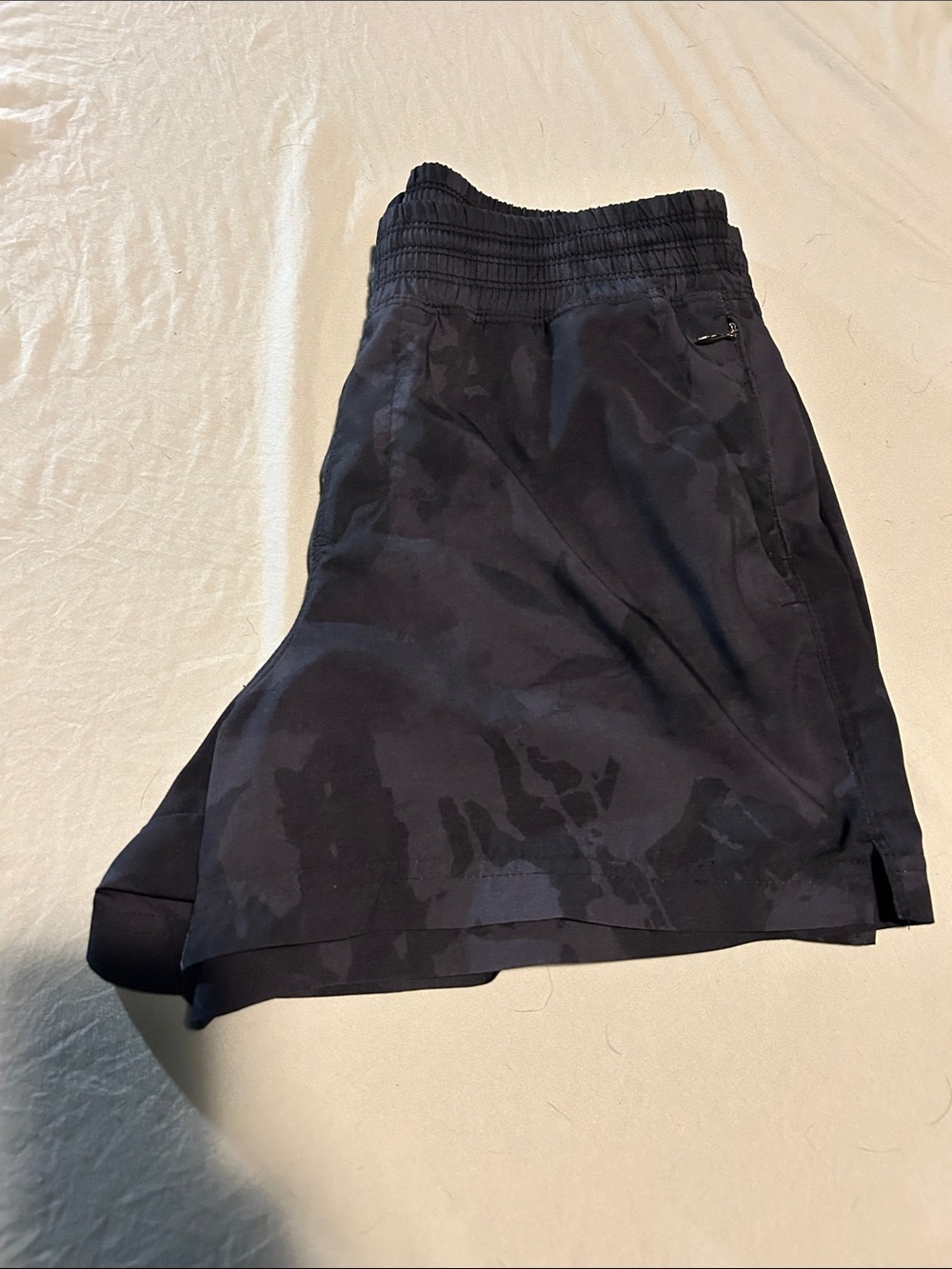 Old Navy Women’s Black Athletic Shorts with Subtle Camo Print